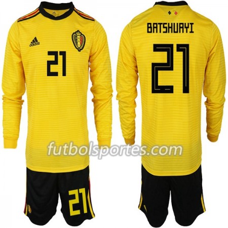 Camisetas Bélgica BATSHUAYI 21 Niño Segunda Equipacion Mundial 2018 Manga Larga
